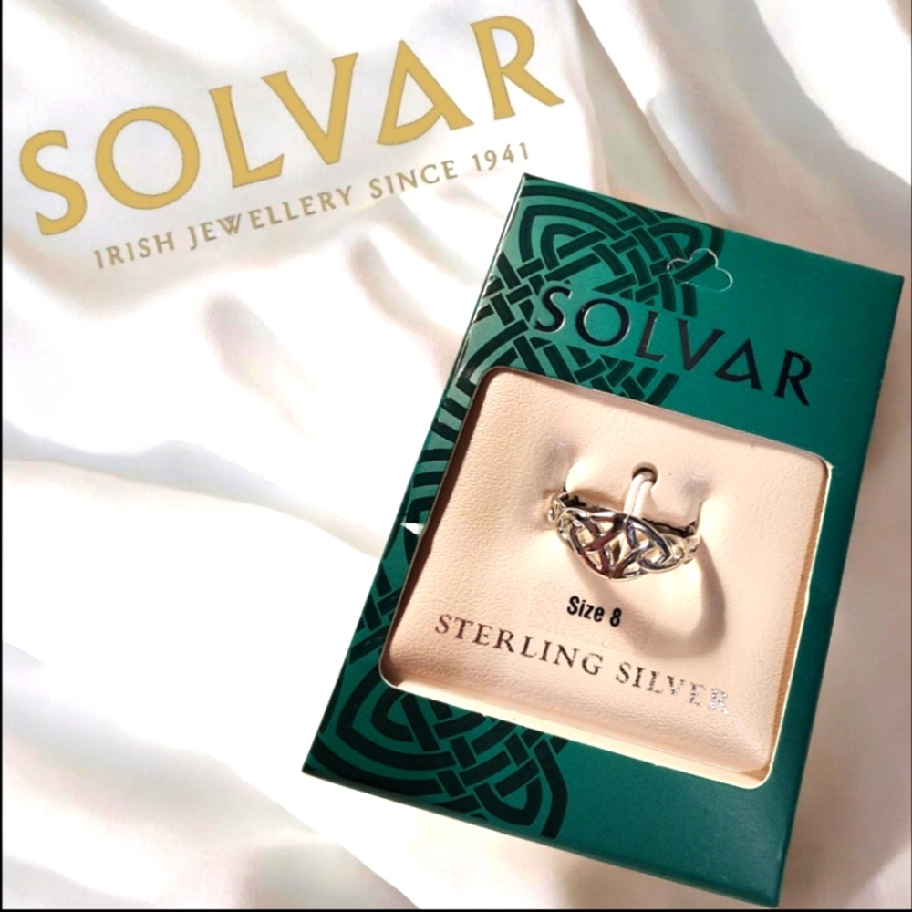 New! Solvar Sterling Silver Celtic Ring Size 8